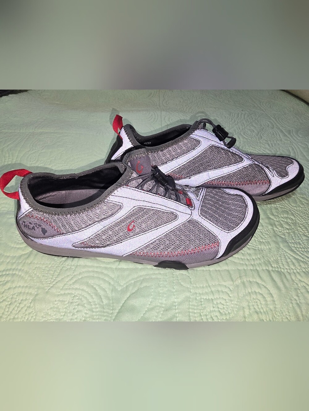 OluKai Gray and Red Men's Water Shoes